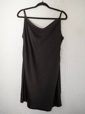 NWT UO Mallory Cowl Neck Slip Dress, Black, Size L